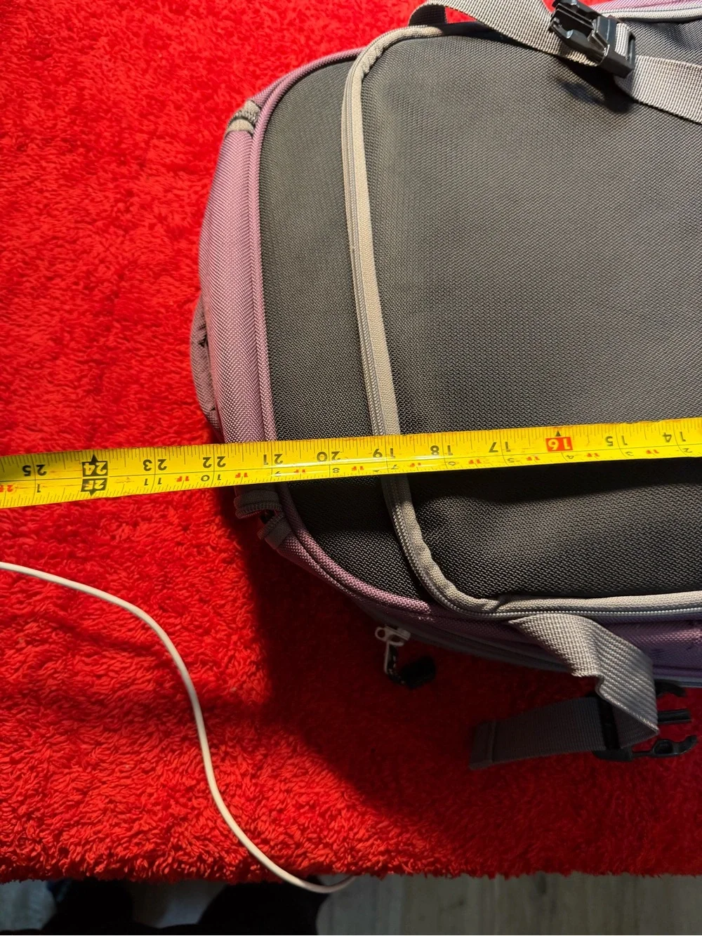 Men's Black and Purple Roll-Top Travel Bag - Unbranded